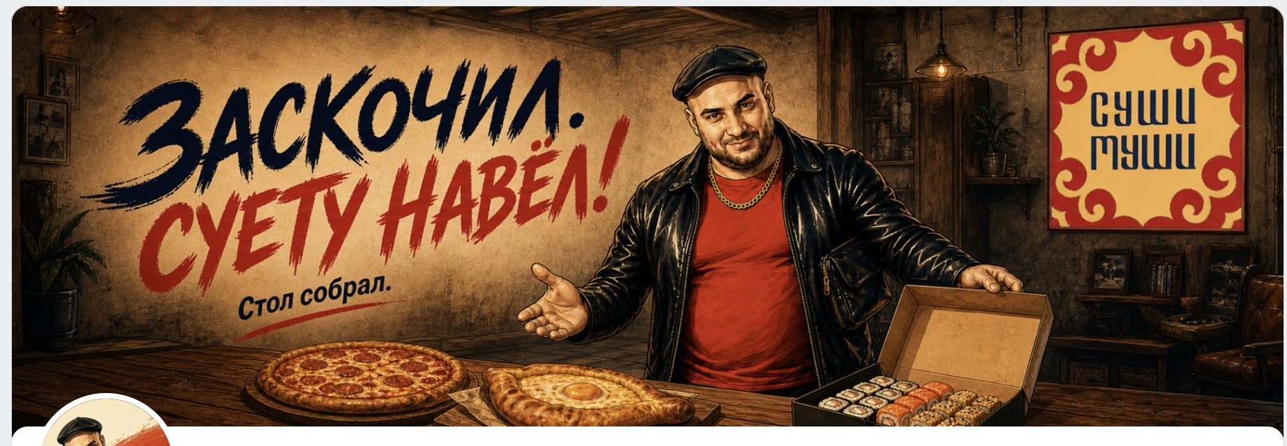 Шапка сообщества «Суши Муши» с Мушаней